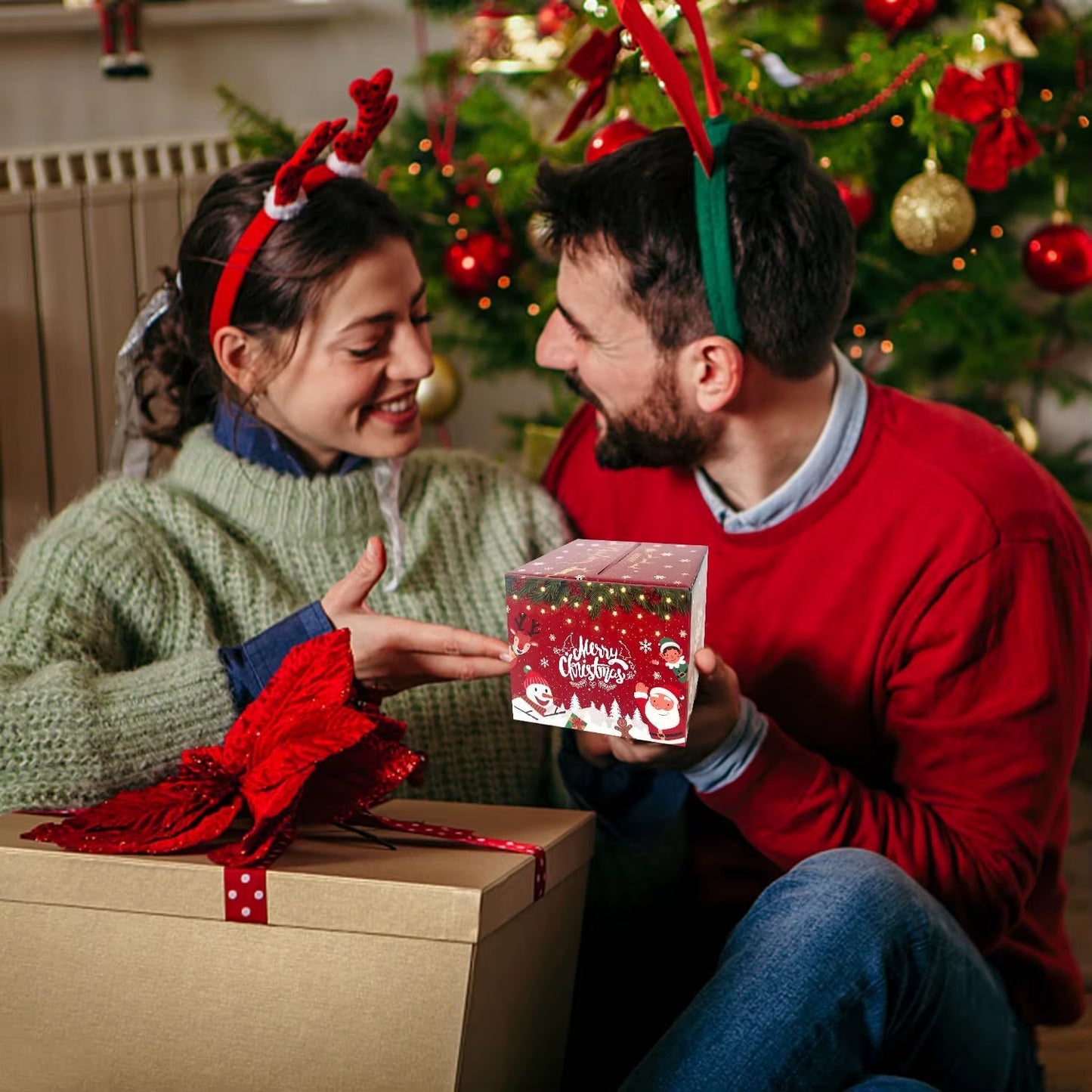1/2PC Christmas Money Pull-Out Gift Box Red Christmas Surprise Money Box Kids Adults Favors Gifts Fun Surprise Cash Holder