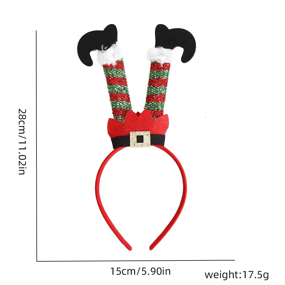 Christmas Headbands Funny Santa Claus Leg Hairband Xmas Kids Favor Gifts Head Band Merry Christmas Natal Navidad Party Decor