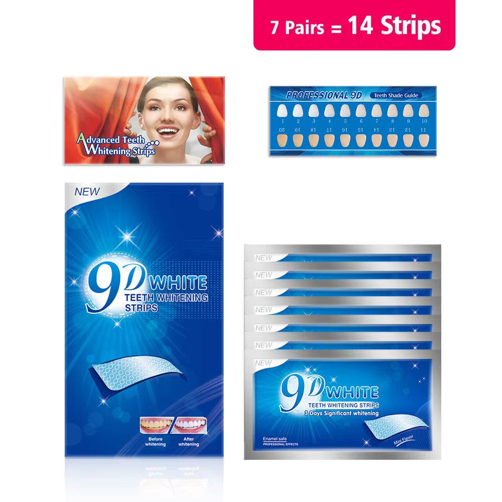 3D/5D/9D Whitening Teeth Whitening Strips Bristle Oral Hygiene Care Strip Dental Whitening Whitestrips Dentist Seks Whiten Gel