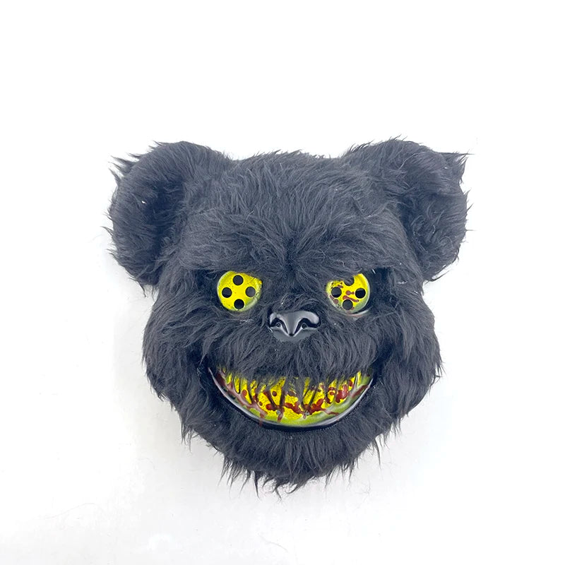 Halloween Light up Horror Mask Glowing Bloody Bear Killer Mask Flashing Neon Scary Bear Mask for Cosplay Killer Mask Decoration