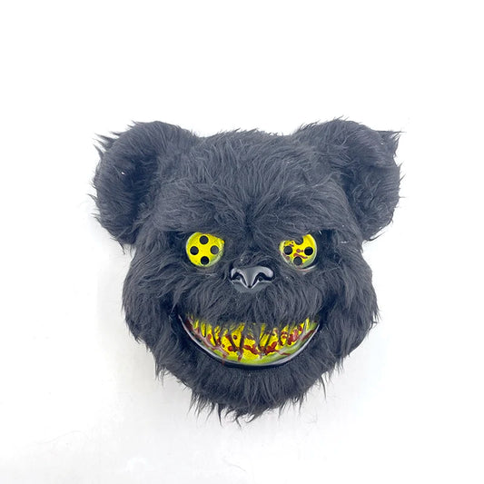 Halloween Light up Horror Mask Glowing Bloody Bear Killer Mask Flashing Neon Scary Bear Mask for Cosplay Killer Mask Decoration