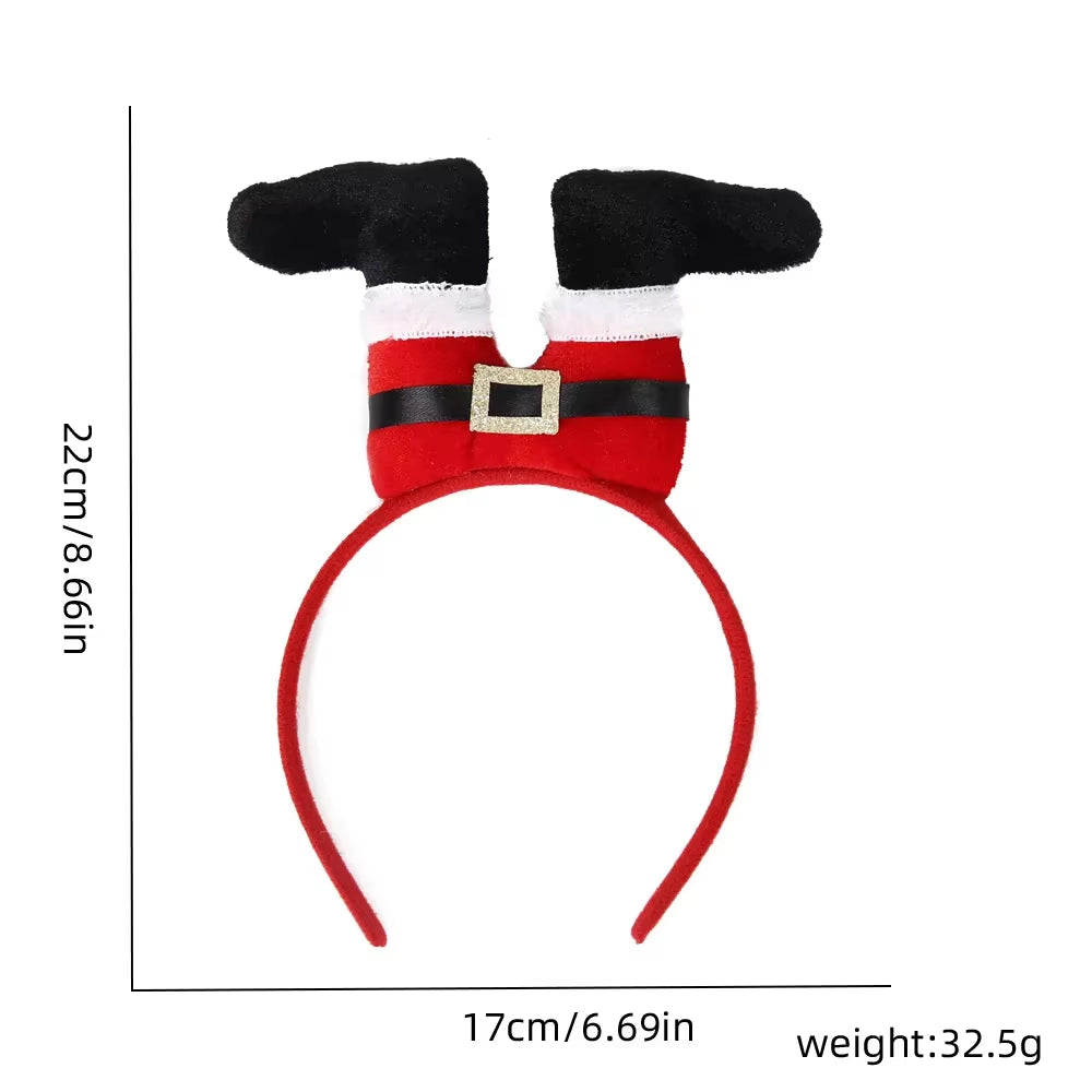 Christmas Headbands Funny Santa Claus Leg Hairband Xmas Kids Favor Gifts Head Band Merry Christmas Natal Navidad Party Decor