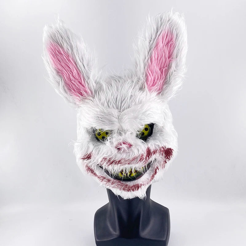 Halloween Light up Horror Mask Glowing Bloody Bear Killer Mask Flashing Neon Scary Bear Mask for Cosplay Killer Mask Decoration