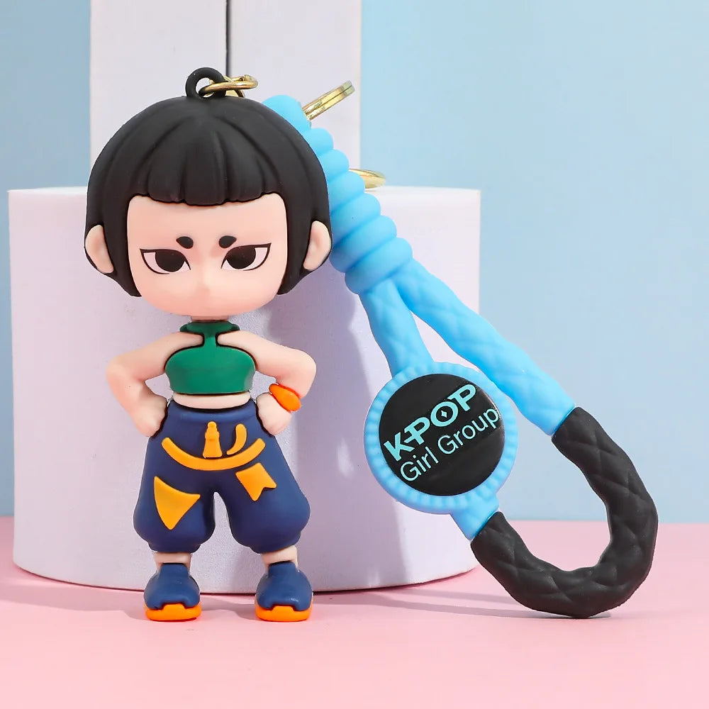 Creative Kpop Demon Hunters Little Tiger Keychain Pendant Cartoon Anime Monster Hunt Girl Key Ring Bag Hanging Decoration Gift