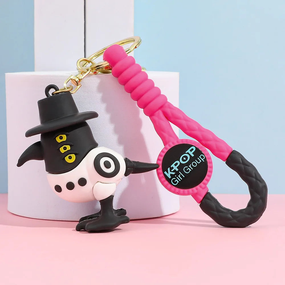 Creative Kpop Demon Hunters Little Tiger Keychain Pendant Cartoon Anime Monster Hunt Girl Key Ring Bag Hanging Decoration Gift