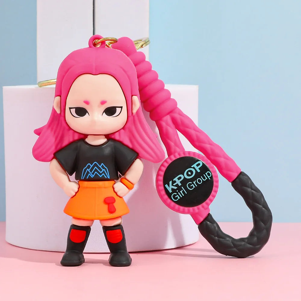 Creative Kpop Demon Hunters Little Tiger Keychain Pendant Cartoon Anime Monster Hunt Girl Key Ring Bag Hanging Decoration Gift