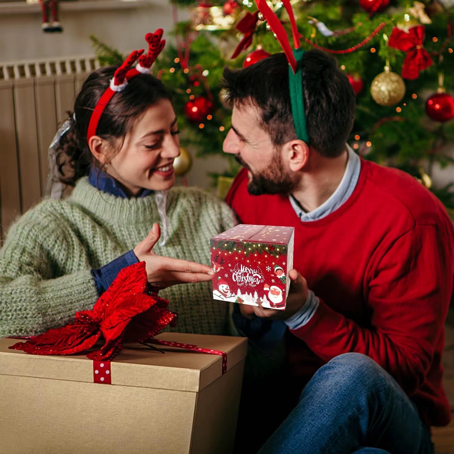 1/2PC Christmas Money Pull-Out Gift Box Red Christmas Surprise Money Box Kids Adults Favors Gifts Fun Surprise Cash Holder