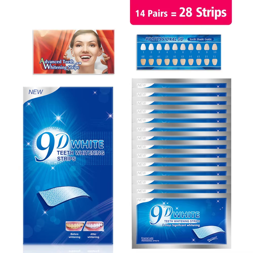 3D/5D/9D Whitening Teeth Whitening Strips Bristle Oral Hygiene Care Strip Dental Whitening Whitestrips Dentist Seks Whiten Gel